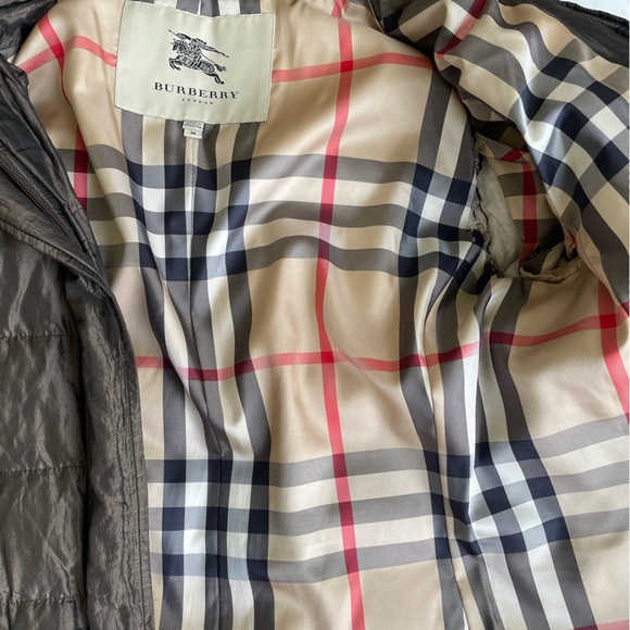 Burberry Puffer Jacket Hooded Belted Coat Quilted Mink Gray - Picture 12 of 15